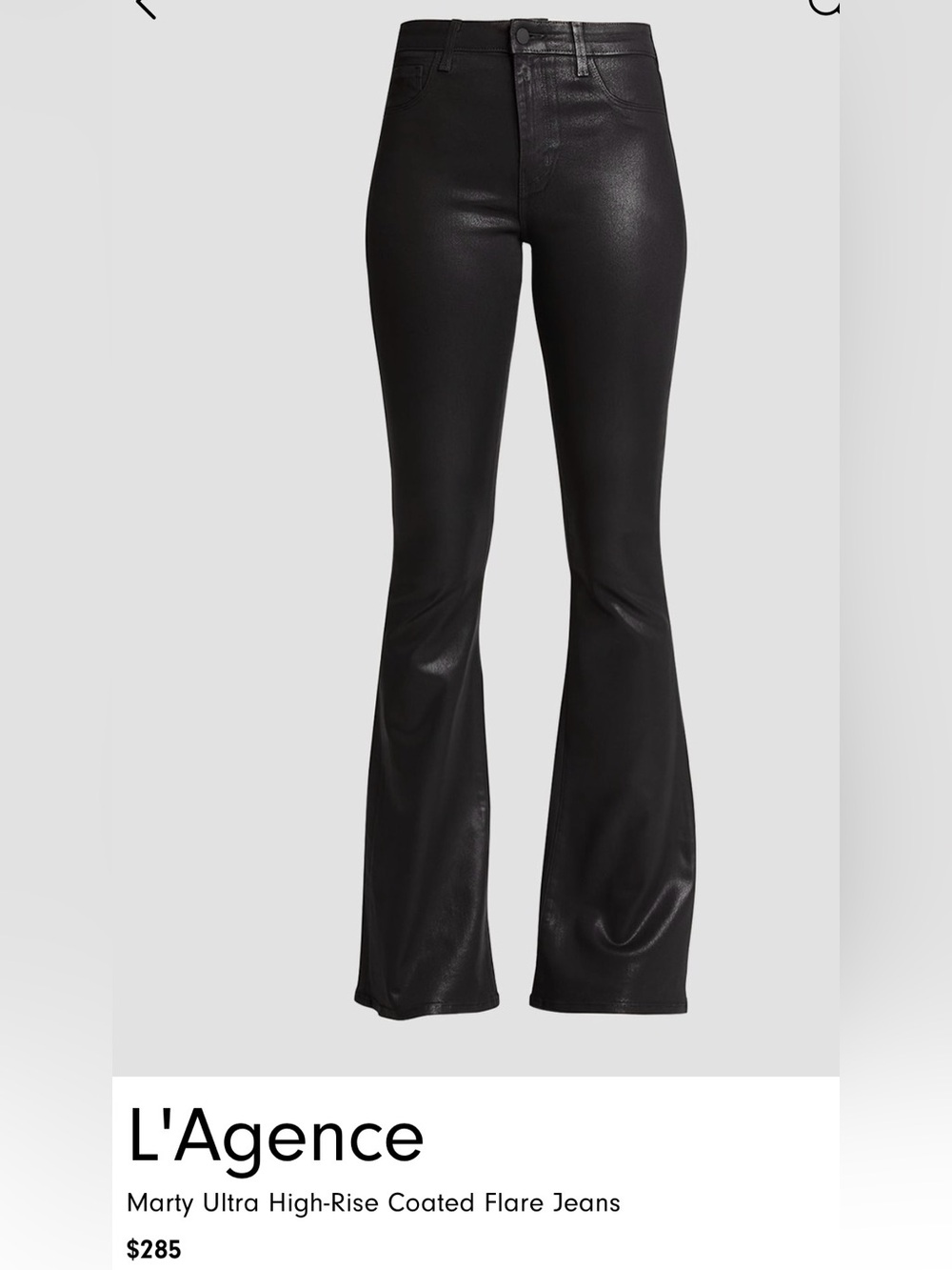 L’Agence coated black denim